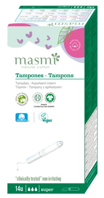 Zdjęcie produktu dla Masmi, Natural Bawełna Super +, Tampony, 14 sztuk (PRODUKT Z NIEMIEC)