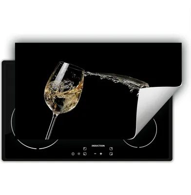 Image de DarHaus Plaque de recouvrement pour cuisinière 90x52 cm Tapis antidérapant Enroulable, noir - Vin