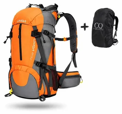 Produktbild von CarryQuest® - Rucksack - 50L Nylon mit Regenhülle und Rückenbelüftung Orange