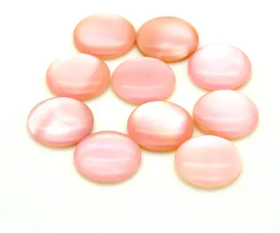 Produktbild von 1 Hochwertiger, rosa Perlmutt Cabochon, 8 mm