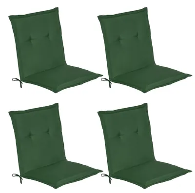 Image de Beautissu Lot de 4 coussins pour fauteuils à dossier bas Loft NL, 100 x 50 x 6 cm, vert foncé