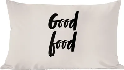 Produktbild von MuchoWow® Zierkissen Sofakissen Wohnzimmer Dekokissen 60x40 cm Sprichwörter - Essen - Kochen - Gutes Essen - Zitate - Gutes Essen - Kopfkissen - Polster mit Foto