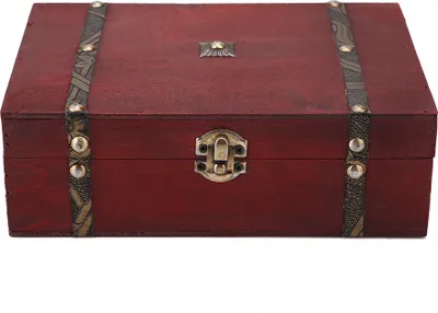 Produktbild von Vintage Jewelry Box, exquisite Verarbeitung einzigartiger feuchtigkeitssicherer Holzbox für Socks Magazine Kosmetik Briefpapier