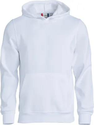 Produktbild von Basic Kapuzenpullover Junior mit Kängurutasche, Rippenbündchen und Kapuze ohne Kordelzug