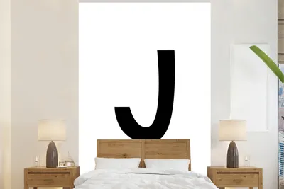 Produktbild von MuchoWow® Fototapete für Wohnzimmer oder Schlafzimmer Wandtapete Vinyl Motivtapete Kinder Illustration der Buchstaben des Alphabets "J" auf einem weißen Hintergrund - 225x350 cm - Schlafzimmer tapete