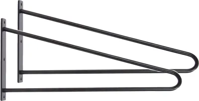 Produktbild von Natural Goods Berlin Tischhalterung HAIRPIN, Wandhalter, Tischplattenkonsole, Schreibtsich, Schwarz, 2 Stück