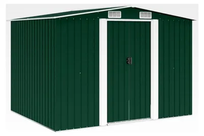 Produktbild von Gartenschuppen aus Metall in Grün 257 x 205 x 178 cm für den Außenbereich