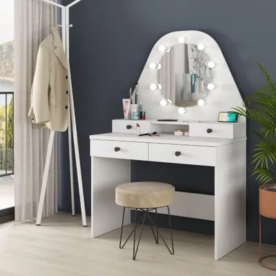 Immagine prodotto di Toeletta trucco 1737 con specchio e luci Led colore bianco