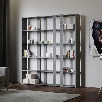 Immagine prodotto di Libreria Moderna 5 Ripiani 178x36x204 cm in nobilitato Grigia