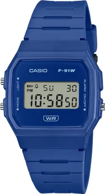 Produktbild von Casio Collection > Damenuhr blau Tagesalarm Resin Acrylglas F-91WB-2A1EF
