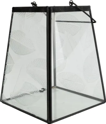 Produktbild von TrendLine Laterne Glas-Metall 24 x 17 cm schwarz