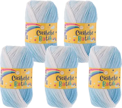 5 x 100g Farbverlaufsgarn Cicibebe Batik Strickgarn Winterwolle Häkelgarn mehrfarbig 02