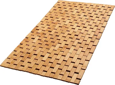 Productafbeelding van Badmat van natuurlijk bambushout, groot, lang en opvouwbaar (45,7 x 86,4 cm (breedte x lengte)