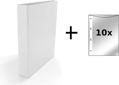 Produktbild von Ringbuch / DIN A5 / 2-Ring Ordner / Farbe: weiß + 10 Prospekthüllen