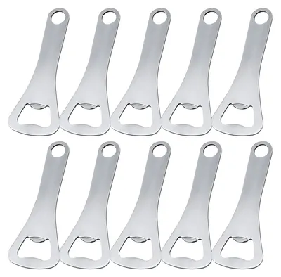 10er-Set Flaschenöffner aus Edelstahl, Bieröffner 9,2 cm
