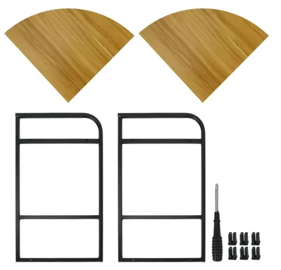 Produktbild von Eckregal für die Küchenarbeitsplatte - 2 Ebenen - Gewürzregal - Dreieckig - Holz - Vielseitig für Küche und Schlafzimmer