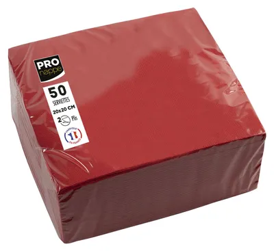 Image de PROnappe SV622009I PROnappe serviettes cocktail, 200 x 200 mm, rouge