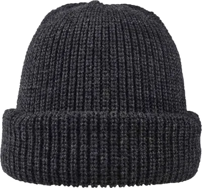Produktbild von tomBrook Uni Parkermütze aus 100% Schurwolle - Klassische Strickmütze Wintermütze mit Umschlag in Anthrazit