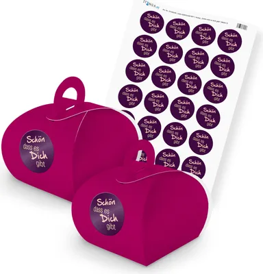 Produktbild von itenga SET Schön dass es dich gibt (Motiv 7) 24x Geschenkschachtel mit Griff pin