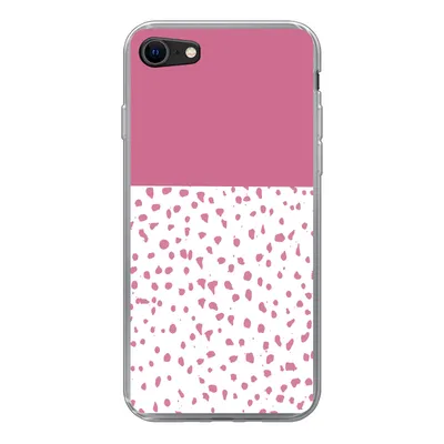 Produktbild von MuchoWow® Handyhülle Schutzhülle Hülle für iPhone 8 Punkte - Rosa - Muster Silikon Softcase Handy Hülle - Schutzhaube