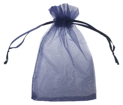 Produktbild von Geschenkbeutel Organza | 7 x 9 cm Dunkelblau 10 Stück