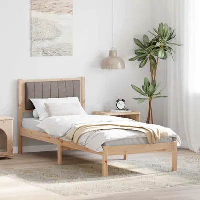 Image de Maison Exclusive - Sommier avec tête de lit rembourrée Taupe 80 x 200 cm