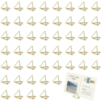 Produktbild von Tischkartenhalter Fotohalter Kartenhalter - 50 Stück - Dreieckiges Segelboot - Gold - Verzinktes Eisen