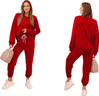 Immagine prodotto di Set da donna in due pezzi color bordeaux: felpa e pantaloni | MASELKO