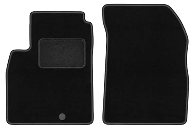 Produktbild von Velours-Fußmatten Vorne für Nissan Micra K13 2010-2016 (Schrägheck) – 2-tlg, Schwarz, passgenau – Wielganizator LUX