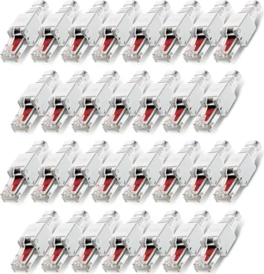 Produktbild von Netzwerkstecker 30x Cat6 RJ45 Stecker Netzwerk Montage Werkzeuglos Cat5 Cat7 LAN