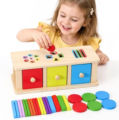 Produktbild von Montessori Spielzeug ab 1 Jahr,Holzspielzeug Farbe Form Sortierspiel ab 123