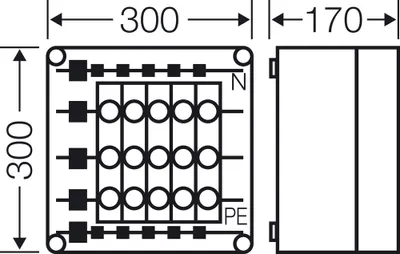 Produktbild von HENSEL HENS Sicherungs-Geh. MI3235 5x3x63A metrische Vorprägung