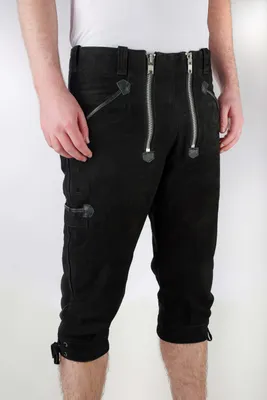 Produktbild von Zimmermann Lederhose Kniebund Nappa – Schwarz / 42
