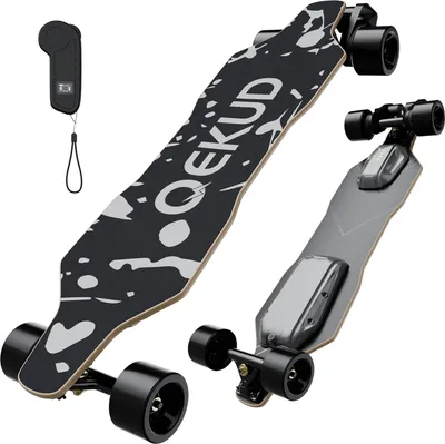 Immagine prodotto di Qekud skateboard elettrico S4 - longboard ad alte prestazioni da 2000W, 42 km/h, 30 km di autonomia, telecomando, impermeabile IPX4, per adulti e ragazzi