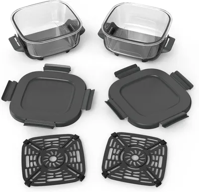 Produktbild von Ninja Crispi TempWare, Container, Quadratisch, 1,4 l, Transparent, Glas, 2 Stück(e)
