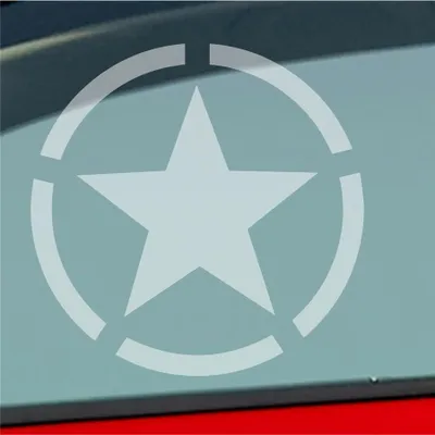Produktbild von Auto Aufkleber Army Stern Star USA Amerika Militär Armee 10x10 cm Milchglas Sticker Heckscheibenaufkleber