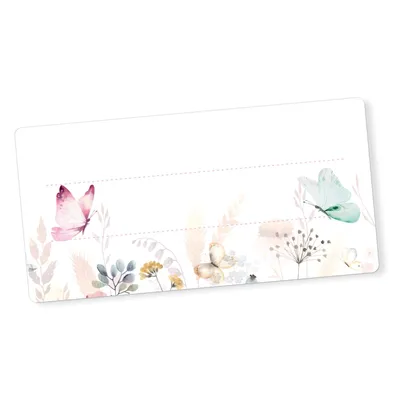 Produktbild von itenga 40x Buchetiketten Schmetterlinge 9x4,5cm Namensetiketten Heftetiketten Schuletiketten