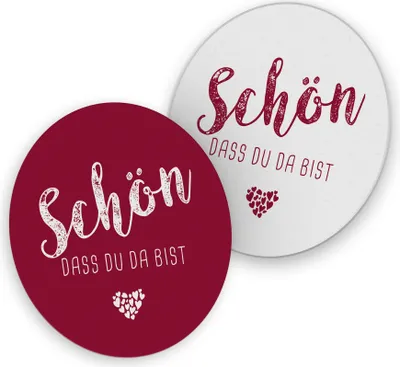 Image de itenga 40x sous-verres « Ravie de te voir » bordeaux