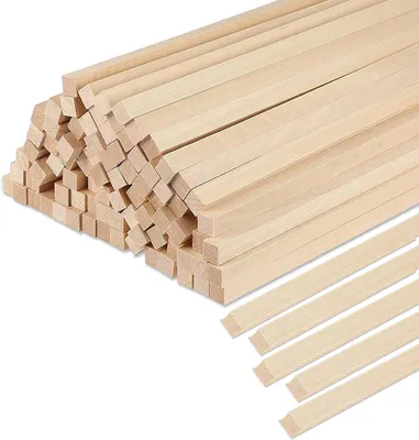 Zdjęcie produktu dla Patyczki drewniane 305 x 4 mm, 100 sztuk, kwadratowe, do modelarstwa