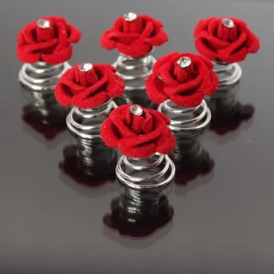 Produktbild von 6 Curlies Rosen Blüten Haarschmuck mit Straß