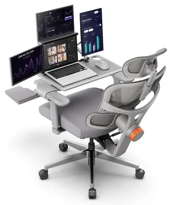 Produktbild von Ergonomischer Bürostuhl, Farbe: Grau - Verstellbare Unterstützung und Komfort