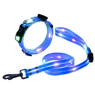 Produktbild von Führleine Halsband,Led-Leine, USB stark und verschleißfest Wasserdicht