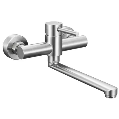 Produktbild von CECIPA Küche Wasserhahn, Wandmontage-Küchenarmatur mit 2 Strahlarten Küchenarmatur in gebürstet 360° Drehbare Armatur Küche Spültischarmaturen