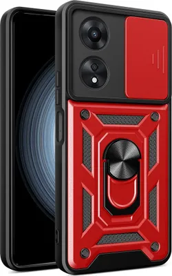 Produktbild von OPPO A58 Hülle - Coverup Armor Ring Ständer Back Cover mit Kamera Schutz - Rot