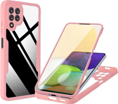 Produktbild von Samsung Galaxy A22 4G Schutzhülle, Eingebautem Displayschutz 360 Grad Komplettschutz Handyhülle für Samsung A22 4G Pink