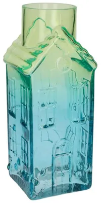 Produktbild von Gift Company Vase Haus Jacquard Türkis (30cm)