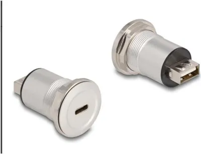 Produktbild von DELOCK USB2.0 Type-C zu Typ-A Einbaubuchse Aluminium