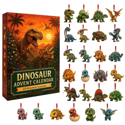 Productafbeelding van Dinosaurus Adventskalender 2026 24 Dagen Kerst Countdown Oranje