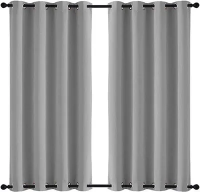 Image de Rideaux d'extérieur imperméables, 112 x 265 cm - Résistants aux intempéries et occultants, pour jardin et terrasse - Gris clair