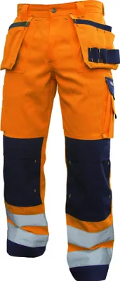 Produktbild von Dassy Warnschutz Arbeitshose GLASGOW PESCO74 Gr. 46 neonorange/dunkelblau